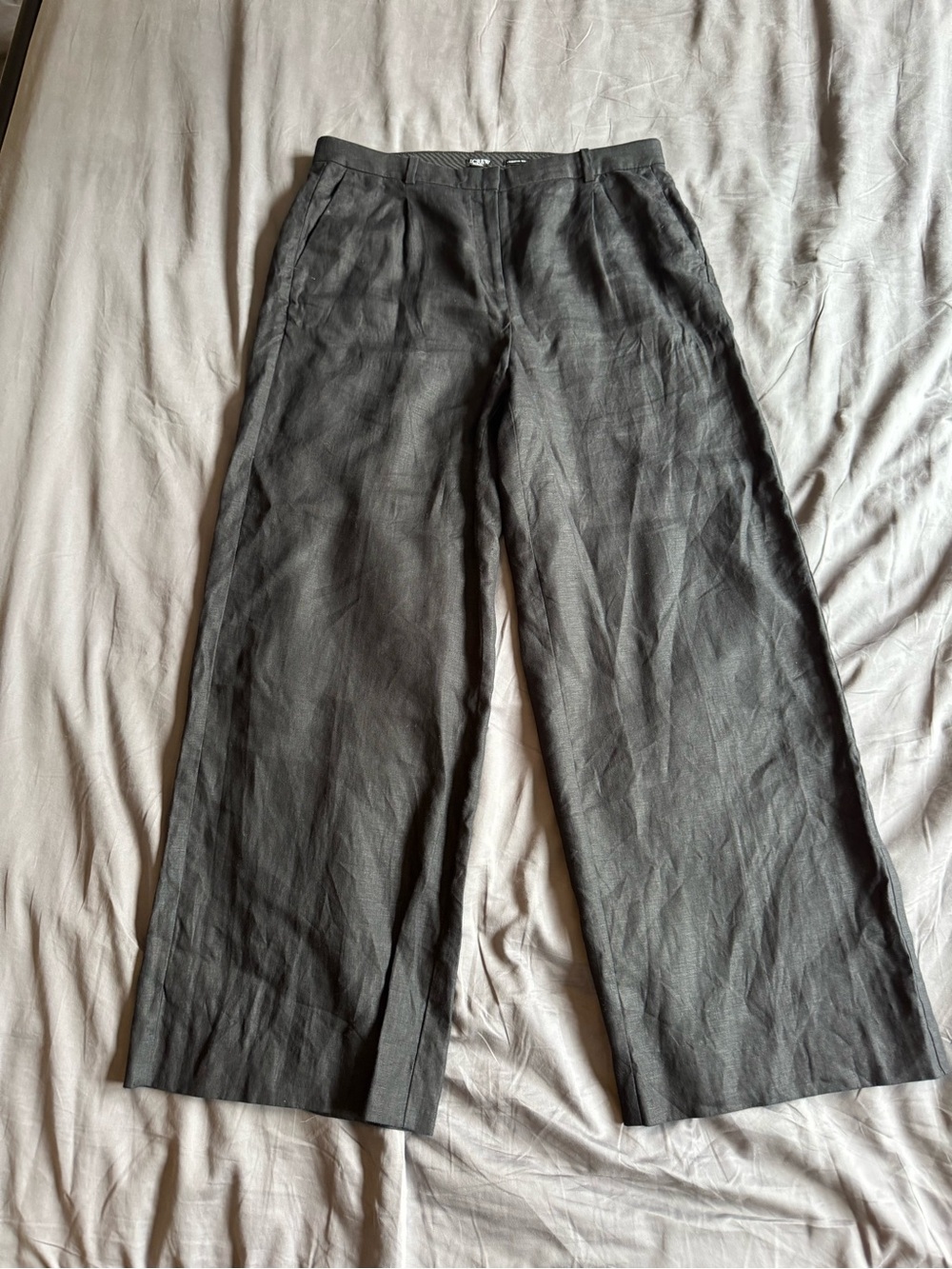 JCrew Women’s Wide Leg Linen Pants - black size 32T